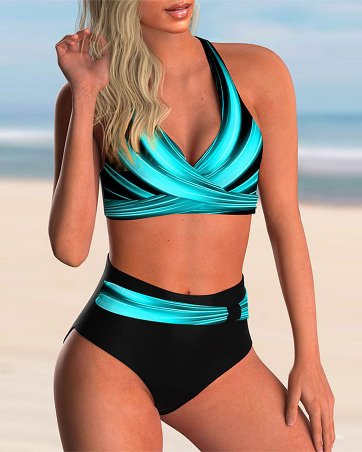 Agnes® | Bikinisæt med krydshals og print