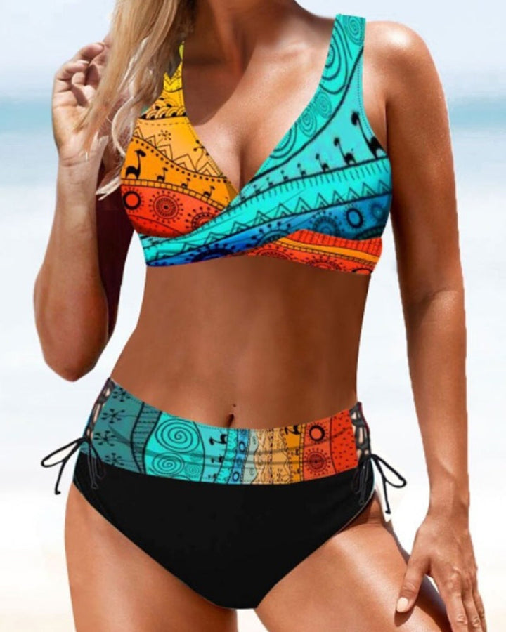 Gitte® | Farverig bikinibadedragt