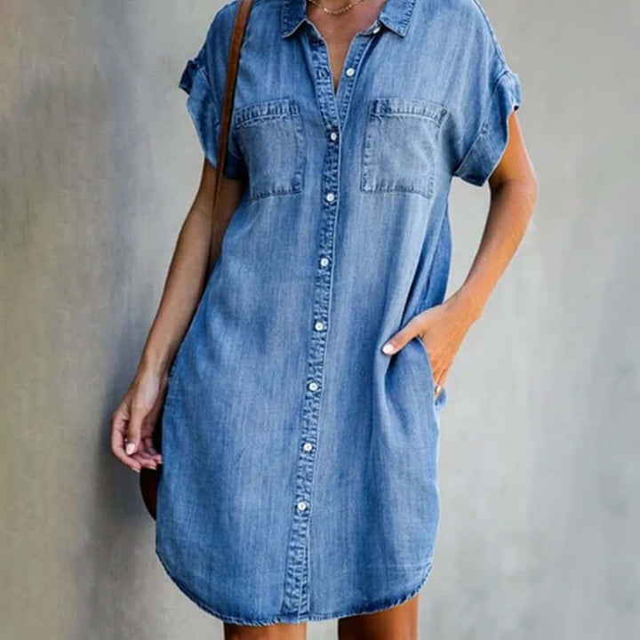 Xenia® | Blød Denim Kjole