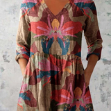 Sarah | Lang Bluse med V-Hals