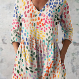 Pauline | Lang Bluse med V-Hals