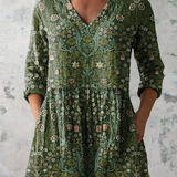 Julie | Lang Bluse med V-Hals