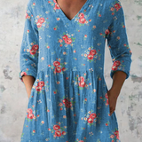 Melanie | Lang Bluse med V-Hals
