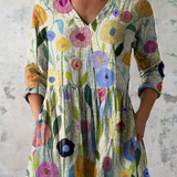 Louise | Lang Bluse med V-Hals