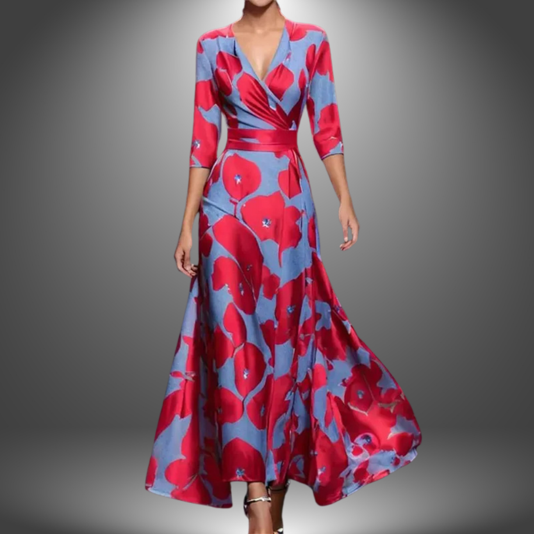 Sidsel® | Stilfuld blomstret maxikjole