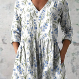 Jeanne | Lang Bluse med V-Hals