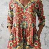 Lea | Lang Bluse med V-Hals