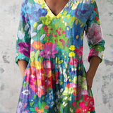 Maelle | Lang Bluse med V-Hals