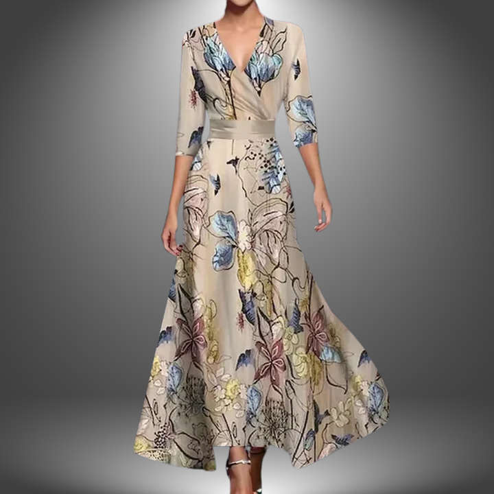 Sidsel® | Stilfuld blomstret maxikjole