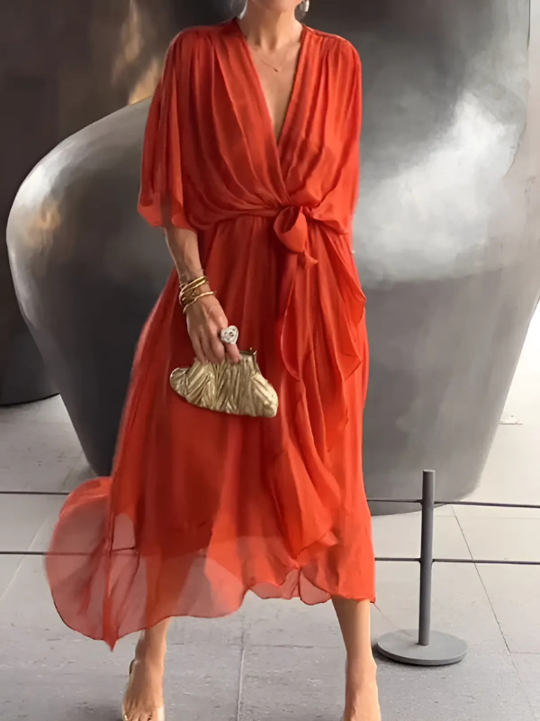 Astrid® | Tidløs Wrap Midi Kjole