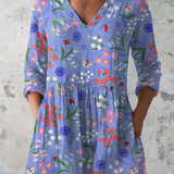 Aline | Lang Bluse med V-Hals