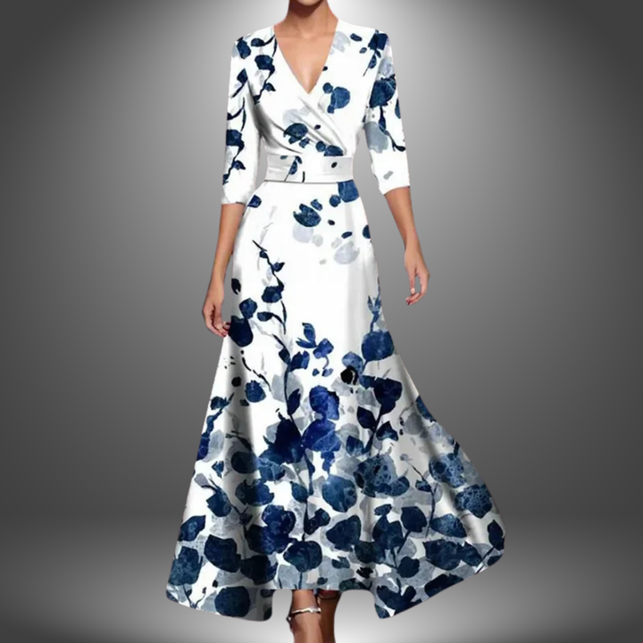 Sidsel® | Stilfuld blomstret maxikjole