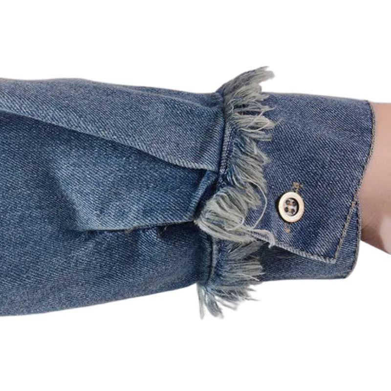 Liselotte® | Løs Denim Kjole med Lange Ærmer