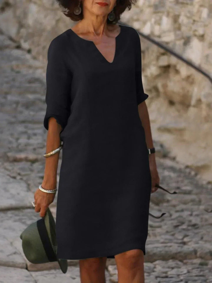 Birgitte® | Elegant Kjole med V-Udskæring