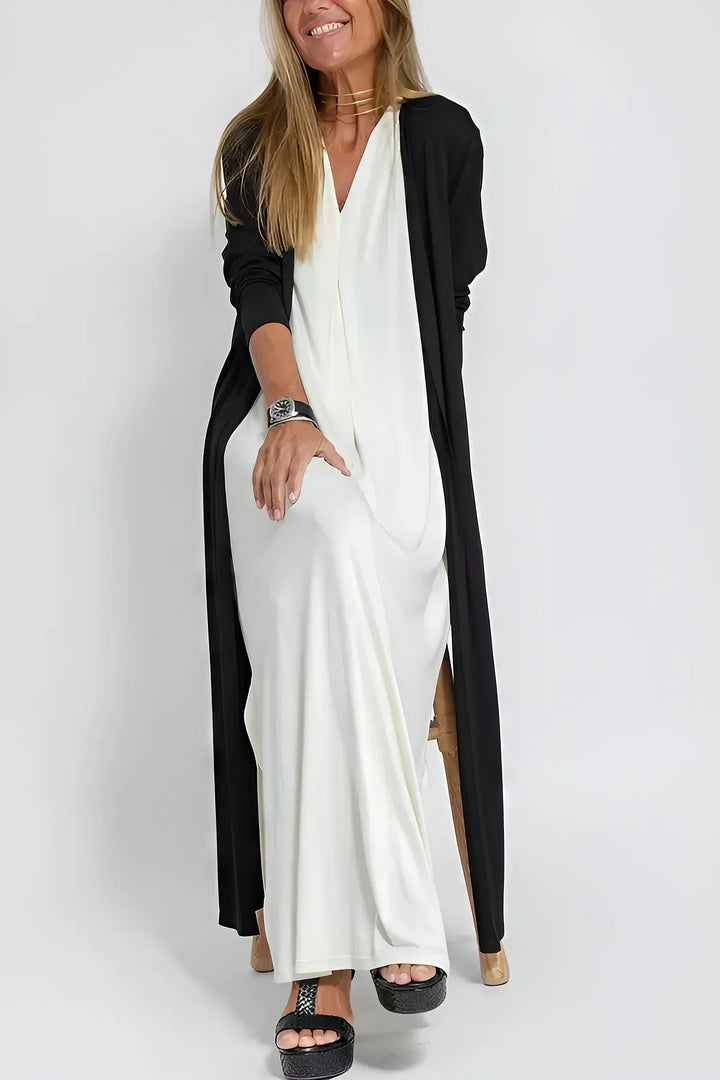 Yrsa® | Elegant lang kjole + matchende cardigan i GAVE