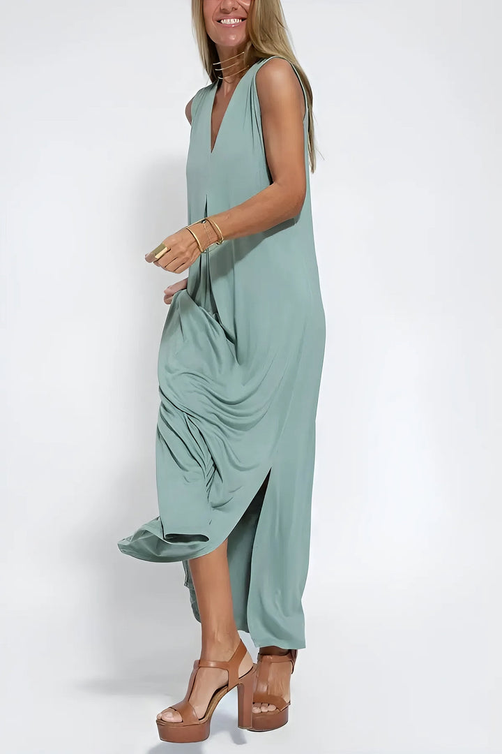 Yrsa® | Elegant lang kjole + matchende cardigan i GAVE